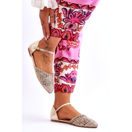 Sandalias Planas Mujer Elegantes, Doradas dorado 5