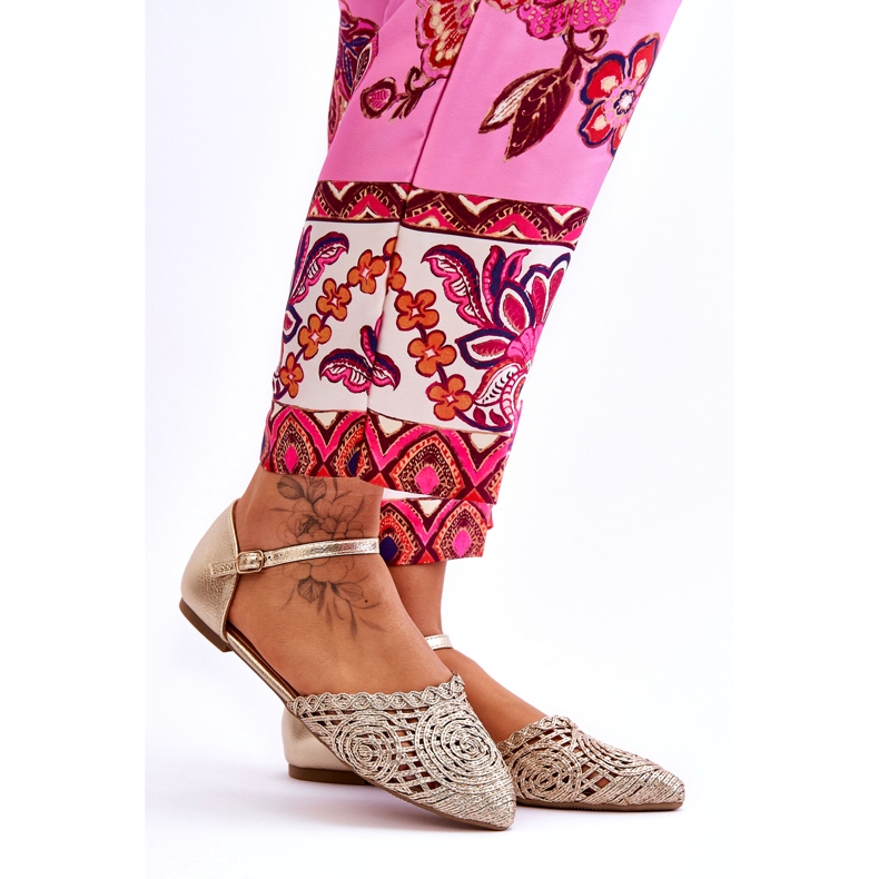 Sandalias Planas Mujer Elegantes, Doradas dorado 7