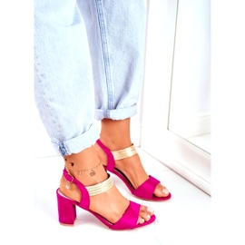 S.Barski De Mujer Sandalias Con Tacón Ante Fucsia rosa 1