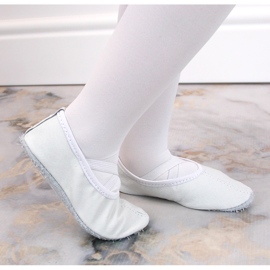 Bailarinas de piel con elásticos, blanco Nazo 1