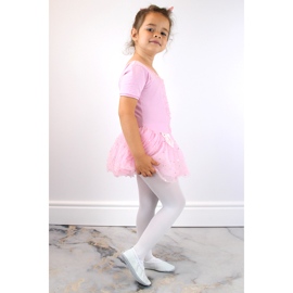Bailarinas de piel con elásticos, blanco Nazo 4