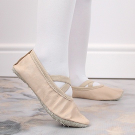 Bailarinas de piel para niña con gomas beige Nazo NB02 3
