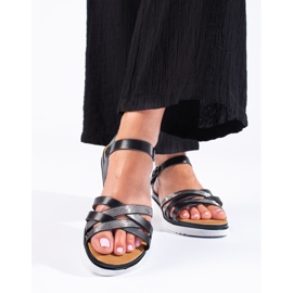 Sandalias mujer cuña Shelovet en negro 2