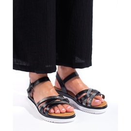 Sandalias mujer cuña Shelovet en negro 3