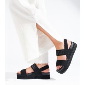 Sandalias plataforma negras Big Star LL274856 negro 2