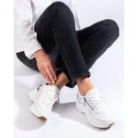 Zapatillas blancas Shelovet con suela gruesa blanco 3