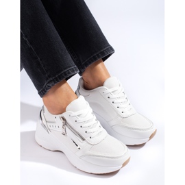 Zapatillas blancas Shelovet con suela gruesa blanco 1