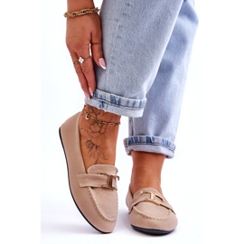 Mocasines clásicos sin cordones con decoración, beige claro 1