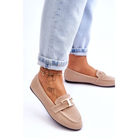 Mocasines clásicos sin cordones con decoración, beige claro 2