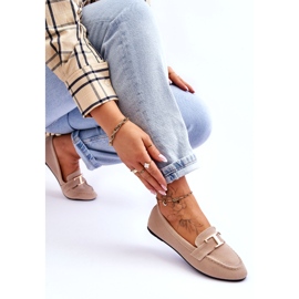 Mocasines clásicos sin cordones con decoración, beige claro 4