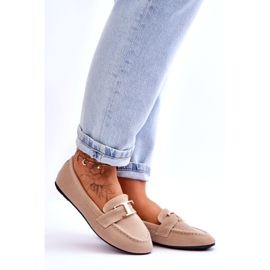 Mocasines clásicos sin cordones con decoración, beige claro 5