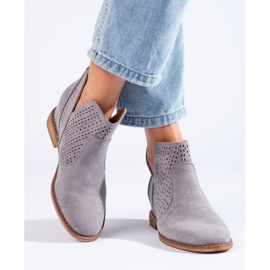 Botas cuña mujer caladas Shelovet gris 1