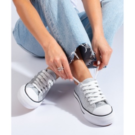 Zapatillas brocado gris con suela gruesa de Shelovet 3