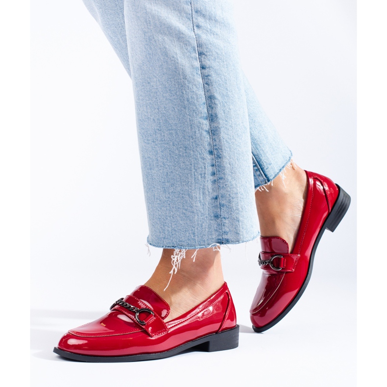 Mocasines mujer Shelovet rojos elegantes 1