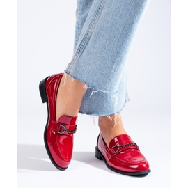 Mocasines mujer Shelovet rojos elegantes 2