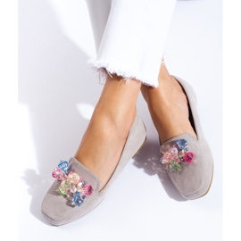 Mocasines en ante gris con cristales de Shelovet 3