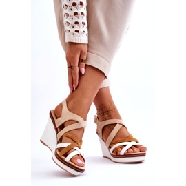 Sandalias Cuña Rayas Beige 2 Sandalias Cuña Rayas Beige 2