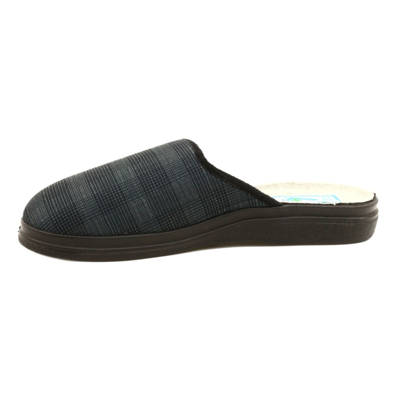 Pantuflas aislantes para hombre befado con estampado de cuadros de pu 132M016, azul marino gris 2