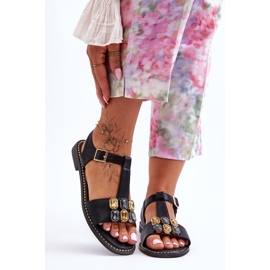Sandalias Mujer S.Barski Con Piedras KV-2775-30 Negro 1