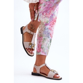 Sandalias Mujer S.Barski Con Piedras KV-2775-30 Beige 4