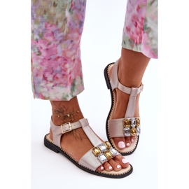 Sandalias Mujer S.Barski Con Piedras KV-2775-30 Beige 3
