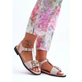 Sandalias Mujer S.Barski Con Piedras KV-2775-30 Beige 6