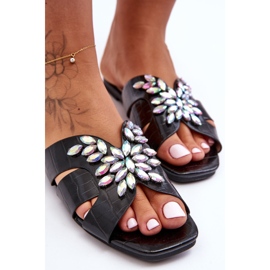 Pantuflas Con Piedras Decorativas S.Barski 617-22 Negro 5