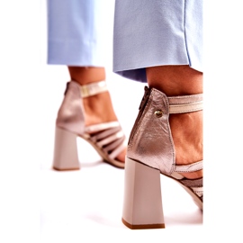Sandalias Mujer Cuero On A Massive Bar Maciejka 05514-04 Beige-Oro 2