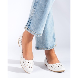 Bailarinas Shelovet de mujer caladas blancas blanco 1