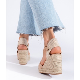 Alpargatas mujer cuña Shelovet beige 2
