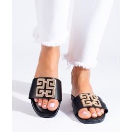 Elegantes zapatillas de estar por casa Shelovet negras negro 3