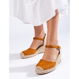 Alpargatas mujer cuña Shelovet camel marrón 2