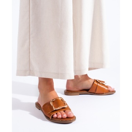 Pantuflas Shelovet marrones para mujer marrón 3
