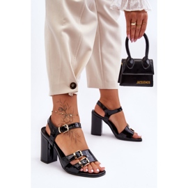 S. BARSKI Sandalias Tacón Alto Lacado S.Barski 80-3 Negro 1