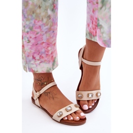 Sandalias Clásicas Mujer Con Adornos S.Barski SS27-79 Beige negro 1
