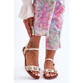 Sandalias Clásicas Mujer Con Adornos S.Barski SS27-79 Beige negro 5
