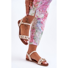 Sandalias Clásicas Mujer Con Adornos S.Barski SS27-79 Beige negro 3