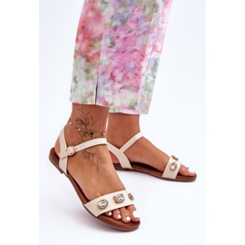 Sandalias Clásicas Mujer Con Adornos S.Barski SS27-79 Beige negro 6