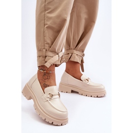 PS1 Mocasines Clásicos Mujer Plataforma Beige Miracle 1