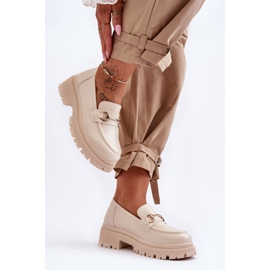 PS1 Mocasines Clásicos Mujer Plataforma Beige Miracle 3