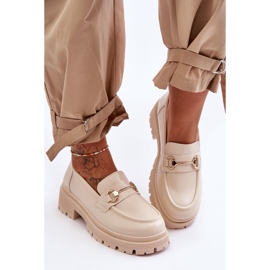 PS1 Mocasines Clásicos Mujer Plataforma Beige Miracle 2