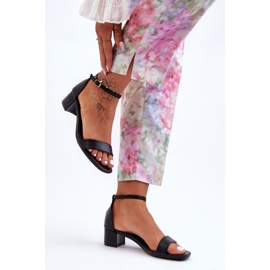 Sandalias Tacón Piel Liso Negro ¡Inspírame! 4