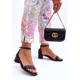 Sandalias Tacón Piel Liso Negro ¡Inspírame! 2