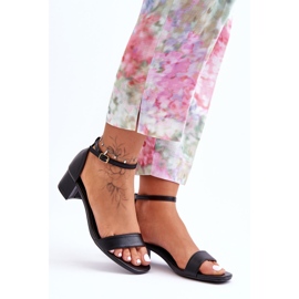 Sandalias Tacón Piel Liso Negro ¡Inspírame! 6