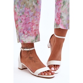 Sandalias Tacón Piel Liso Blanco ¡Inspírame! 1