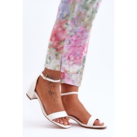 Sandalias Tacón Piel Liso Blanco ¡Inspírame! 4