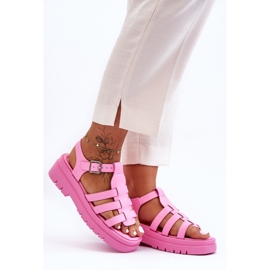 FS1 Sandalias Planas De Piel Con Tiras Diosa Rosa rosado 4