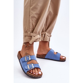 PM1 Sandalias sin cordones Cortina azul para mujer 5