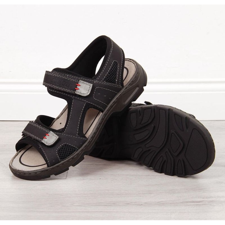 Rieker M R447 sandalias velcro cómodas negras negro 1