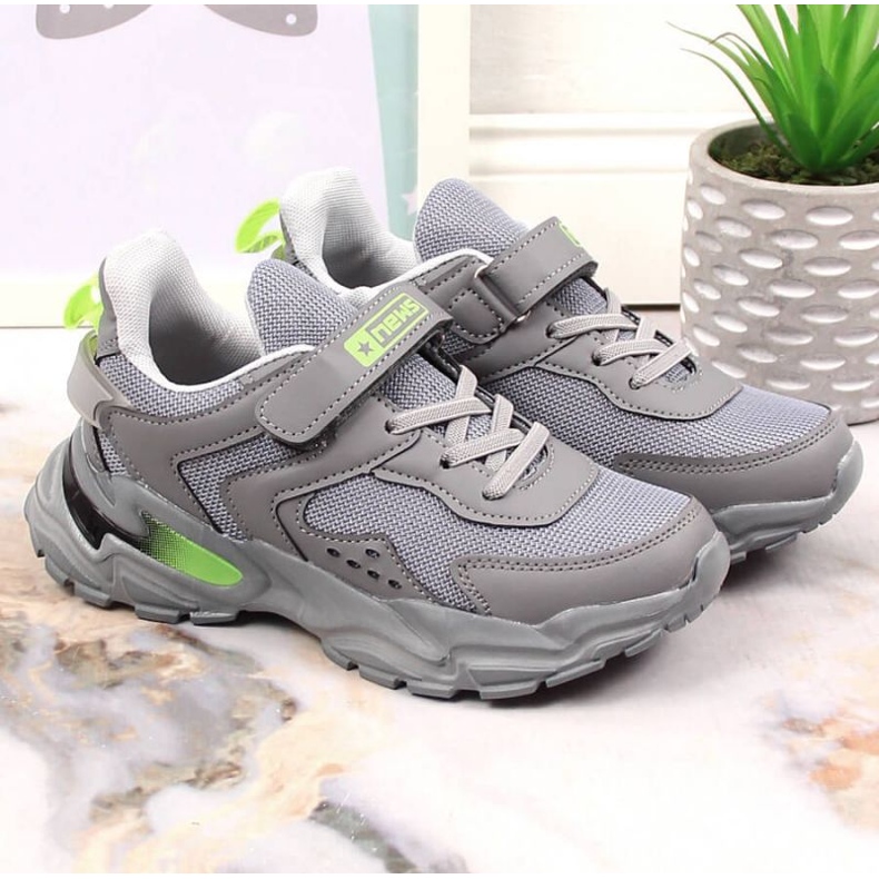 News Jr EVE398B calzado deportivo plataforma gris 1